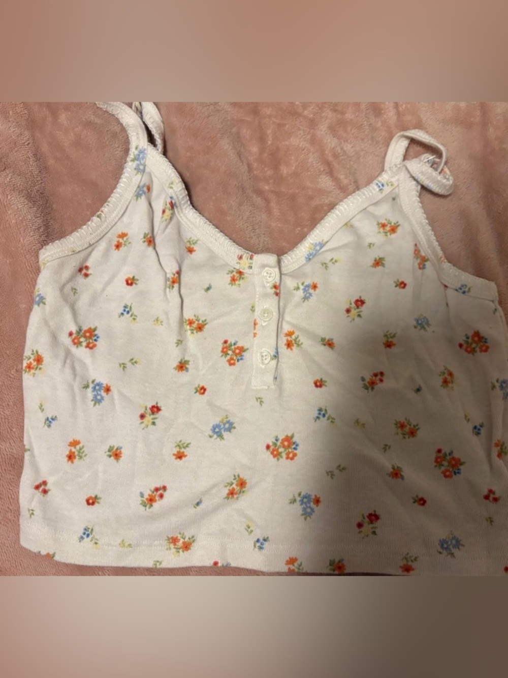 Size medium cropped American eagle tank top, floral